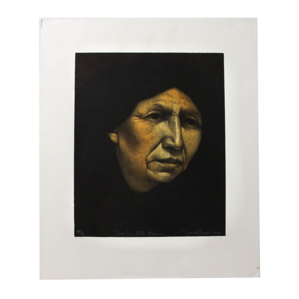 Signed Intaglio Print, "Two Gun Hills Woman"