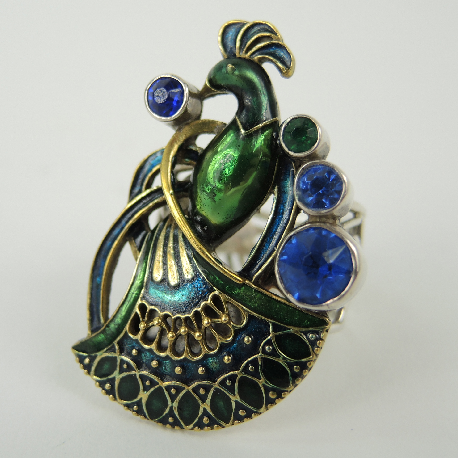 Mars and Valentine Sterling Peacock Bracelet and Rings