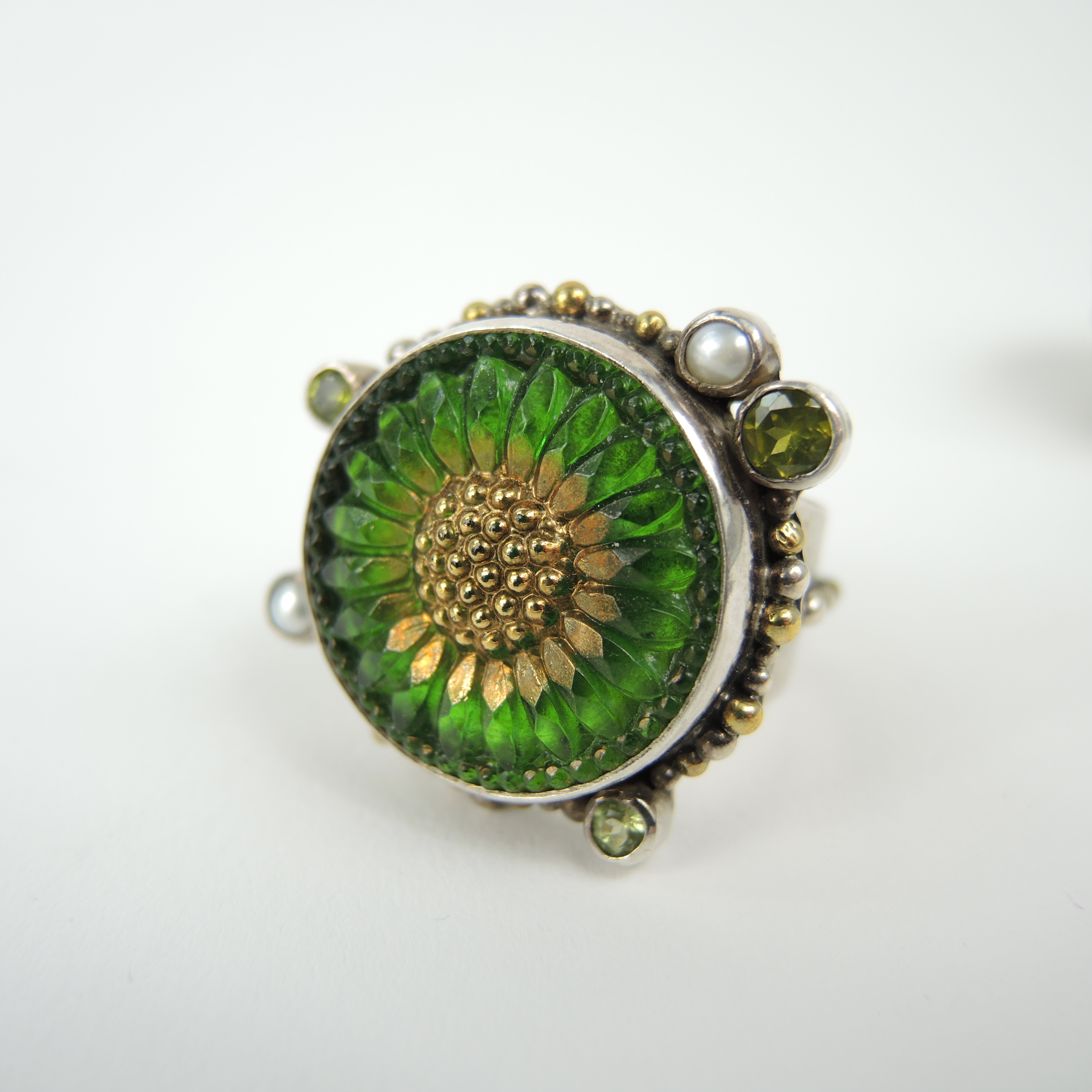 Mars and Valentine Sterling Peacock Bracelet and Rings