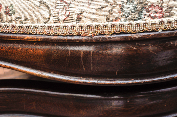 Vintage Mahogany Upholstered Rocking Chair
