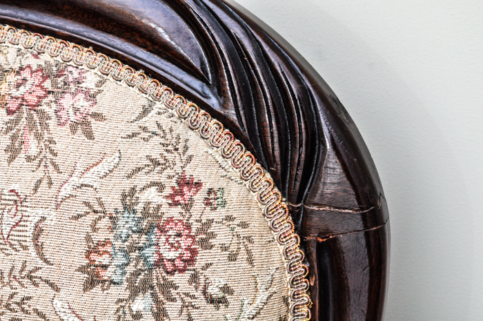 Vintage Mahogany Upholstered Rocking Chair