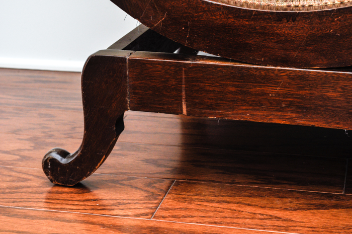 Vintage Mahogany Upholstered Rocking Chair