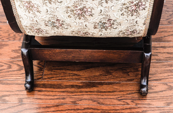 Vintage Mahogany Upholstered Rocking Chair