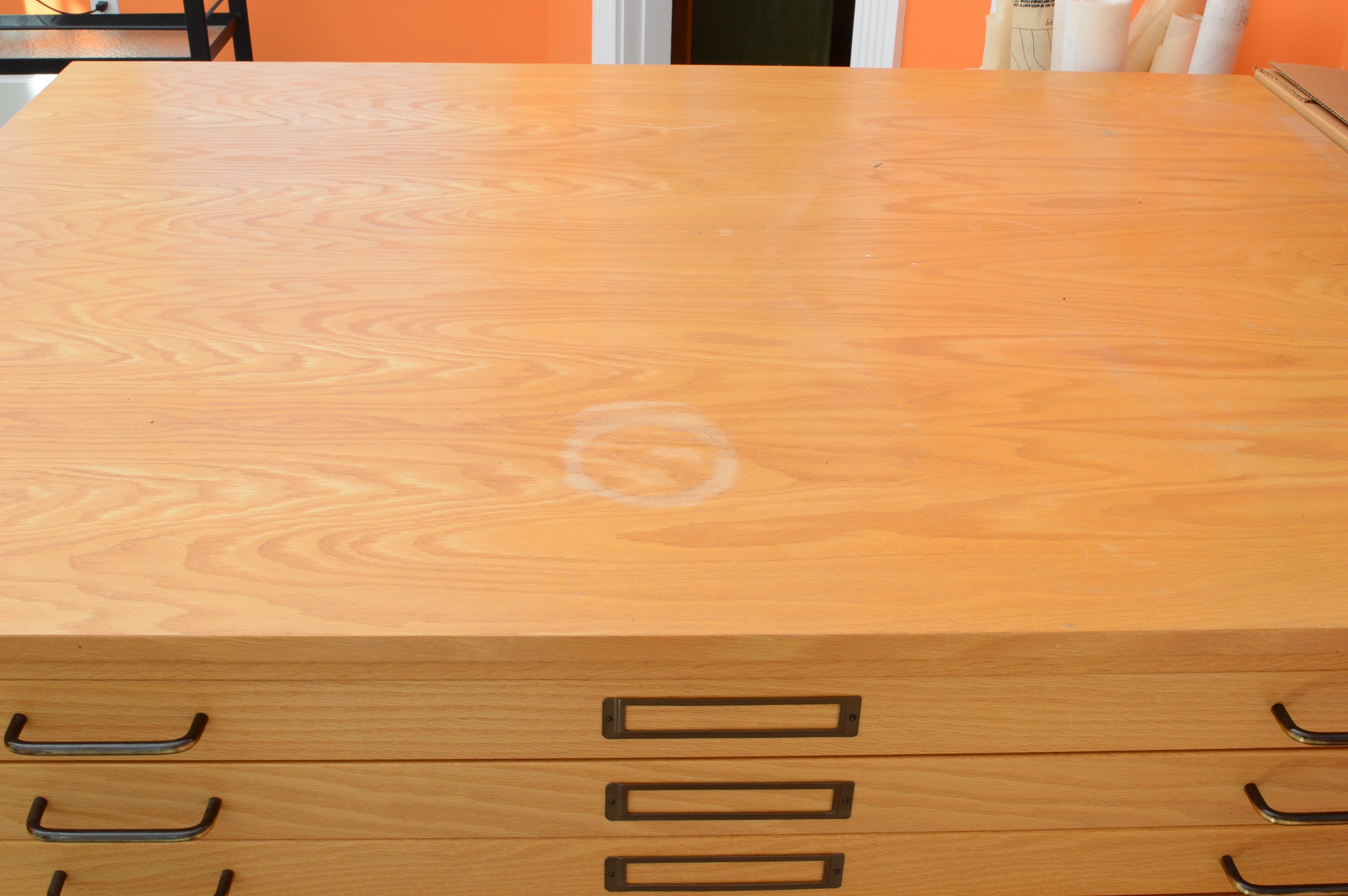 Mayline 10 Drawer Oak Flat Blueprint Cabinet