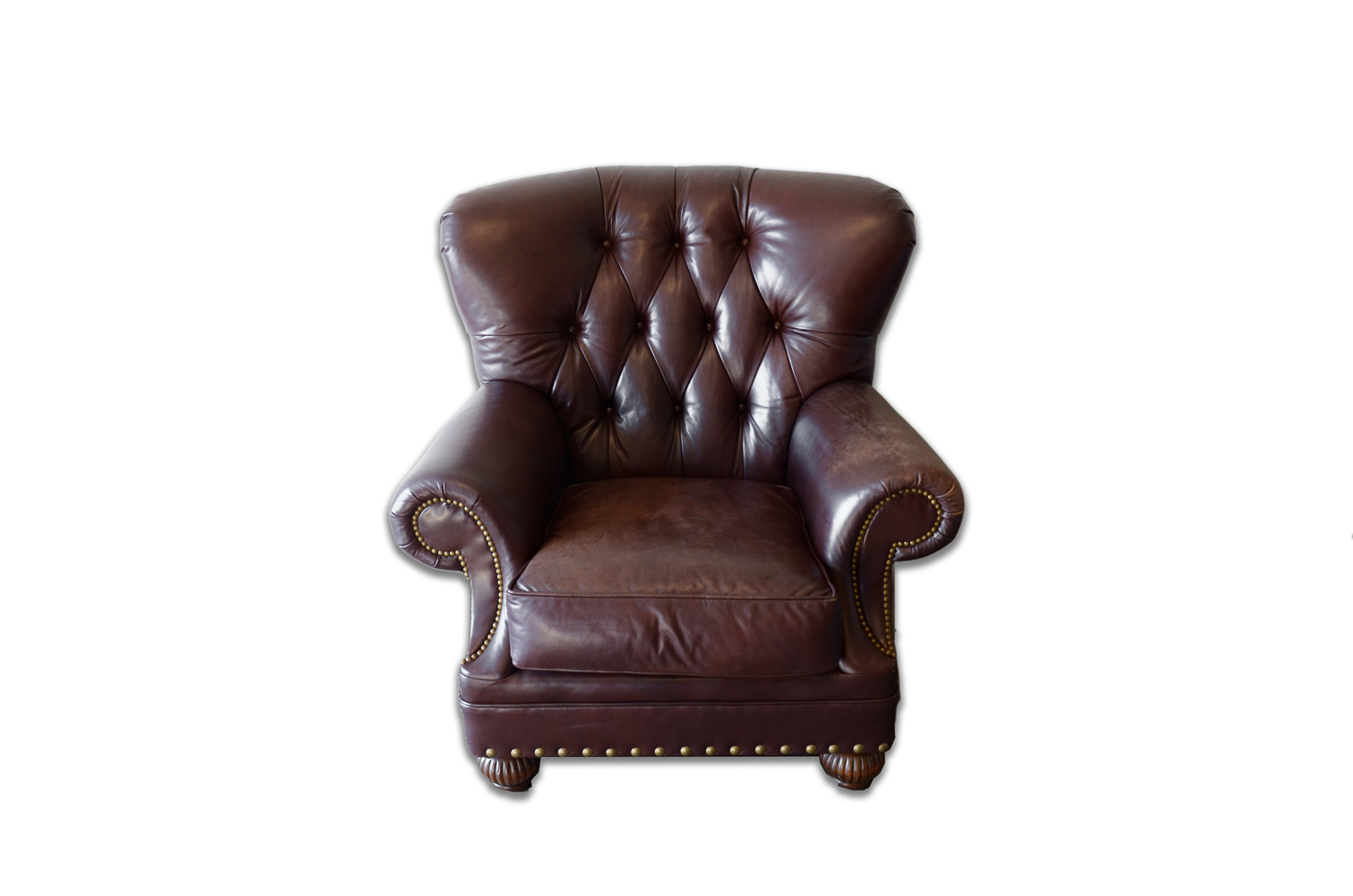Contemporary Button-Tufted Leather Armchair by Leathercraft