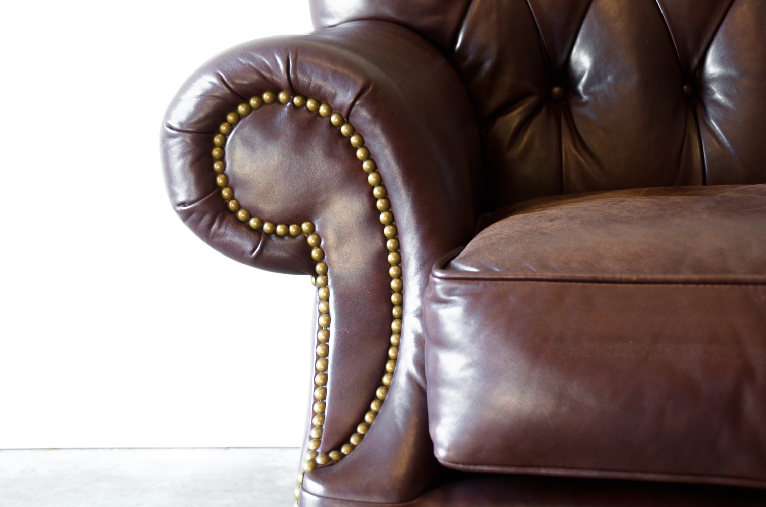 Contemporary Button-Tufted Leather Armchair by Leathercraft