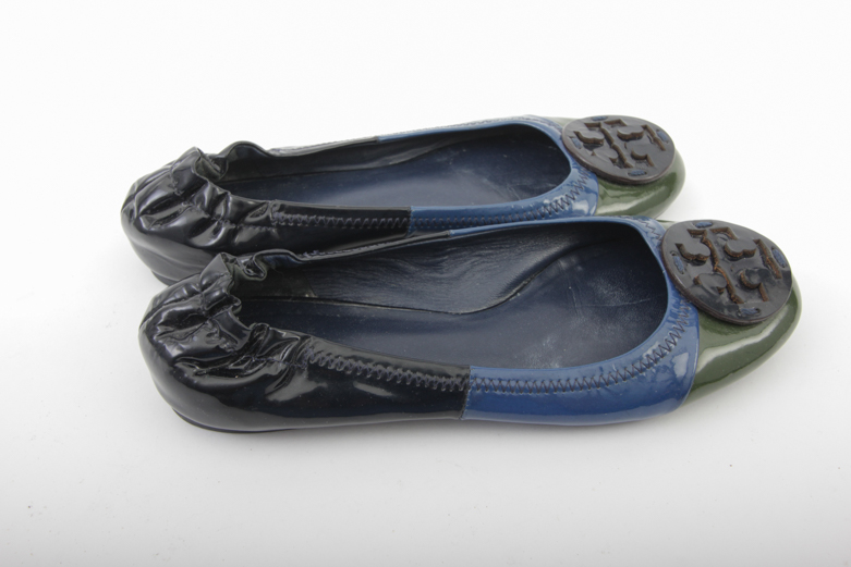 Tory Burch Two-Tone Patent Leather Flats
