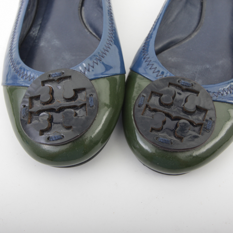 Tory Burch Two-Tone Patent Leather Flats