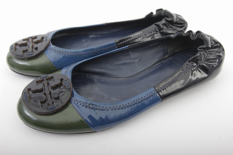Tory Burch Two-Tone Patent Leather Flats