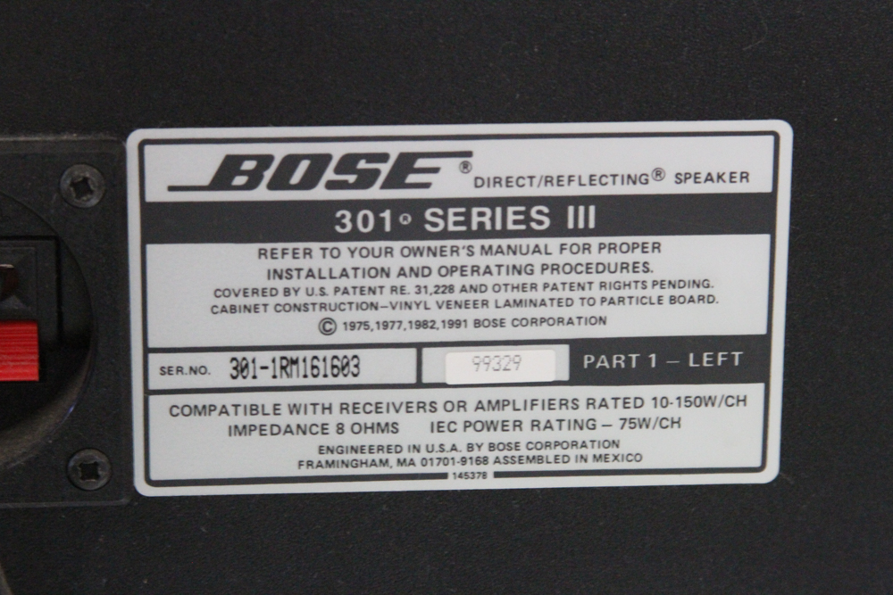 Bose 301 Series III Direct/Reflecting Speakers