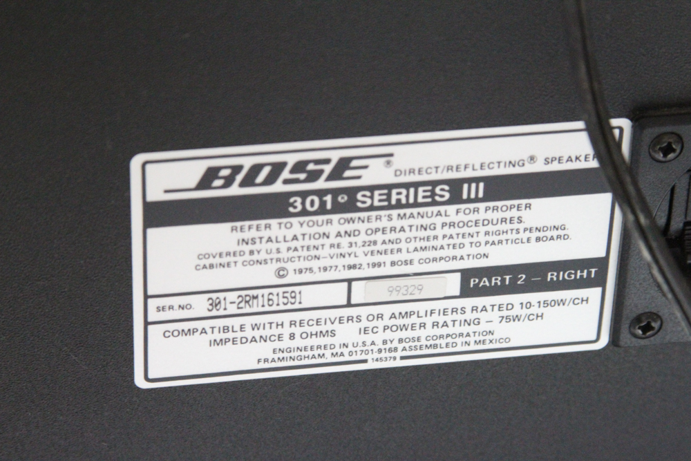 Bose 301 Series III Direct/Reflecting Speakers
