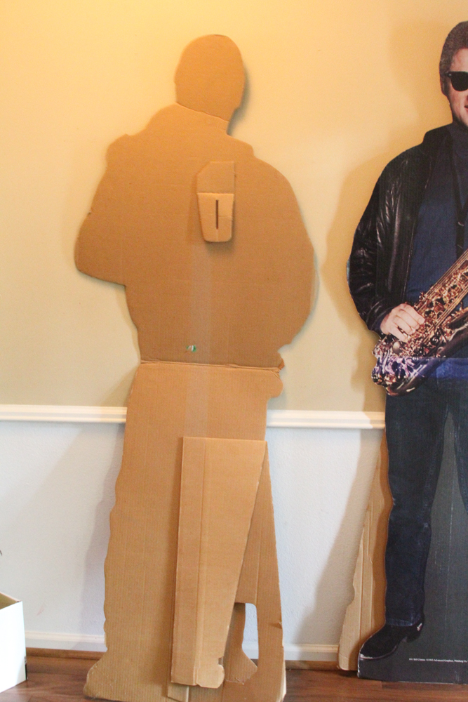 Two Cardboard Cut-Outs of Bill Clinton and Socks The White House Cat