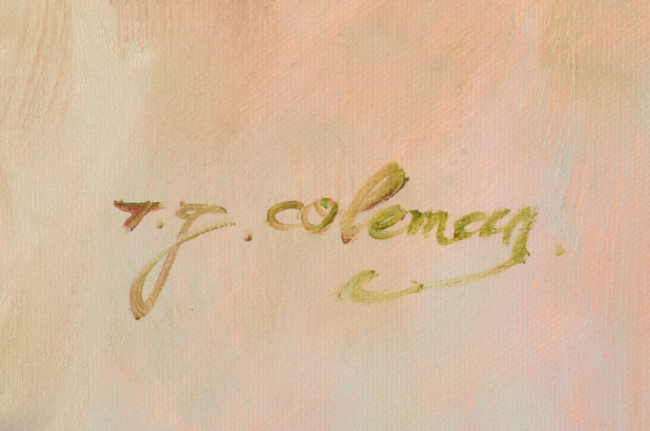 T. J. Coleman Oil Painting on Canvas "Native American Plains"