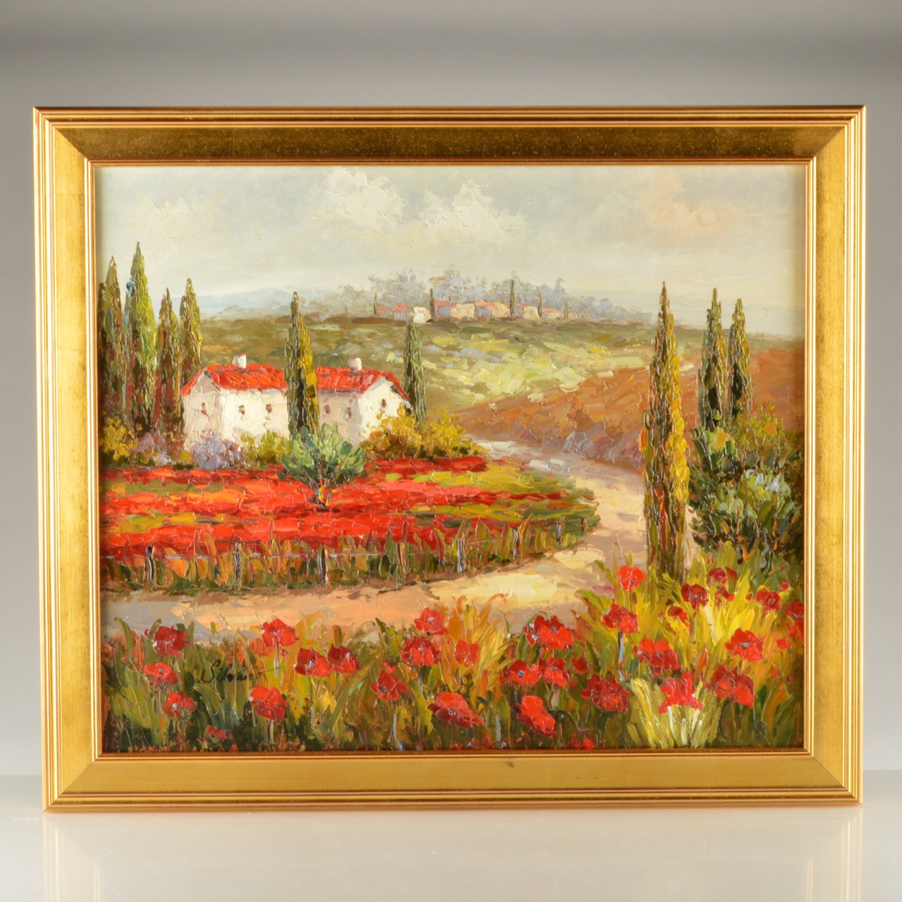 Silvano Oil Painting on Canvas "Tuscan Poppies"