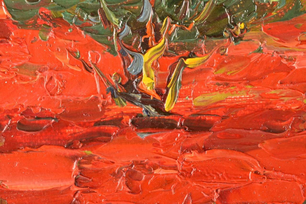 Silvano Oil Painting on Canvas "Tuscan Poppies"