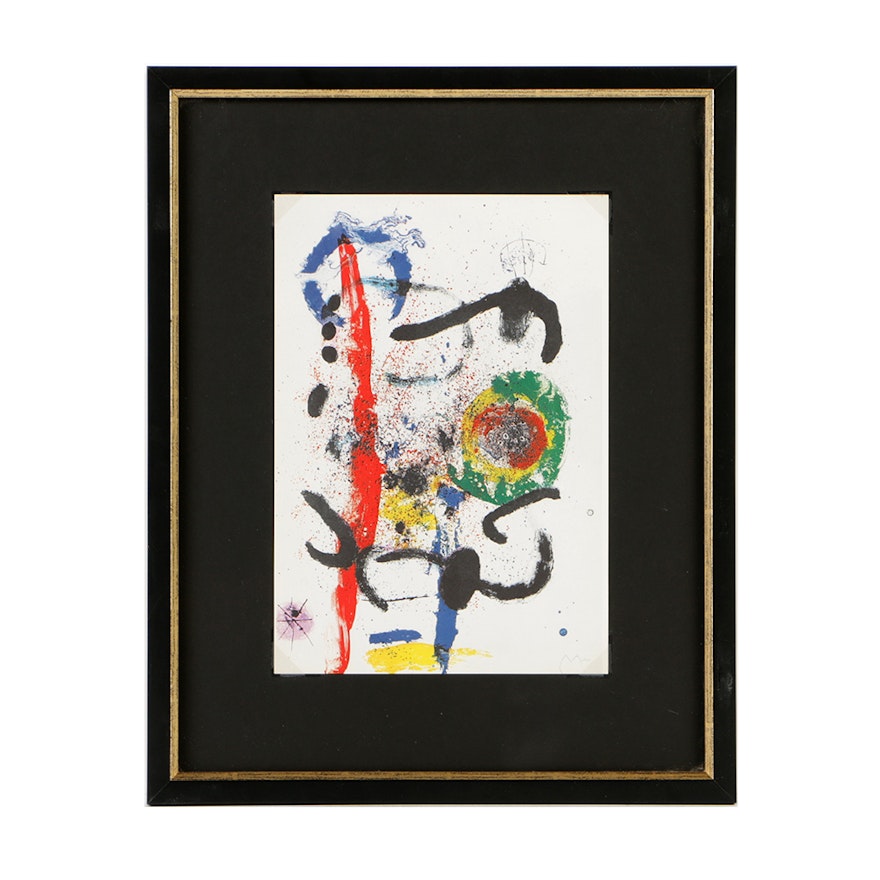 After Joan Miro Offset Lithograph on Paper "The Cascade"