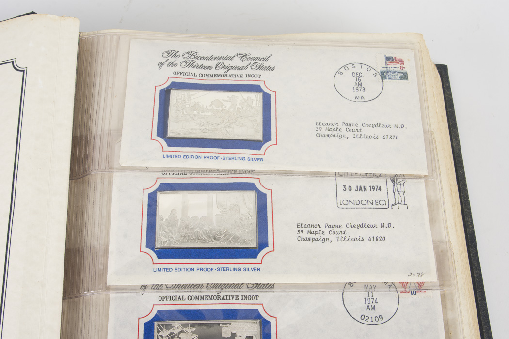 First Edition Sterling Silver Ingots of the Bicentennial Council of the Thirteen Original State