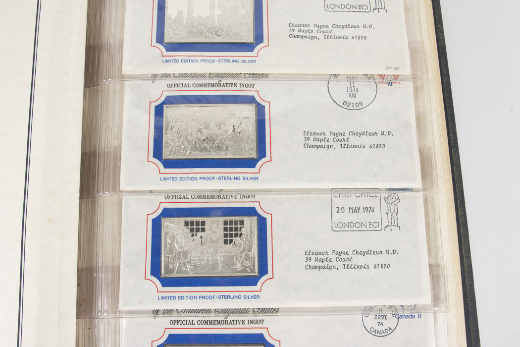 First Edition Sterling Silver Ingots of the Bicentennial Council of the Thirteen Original State