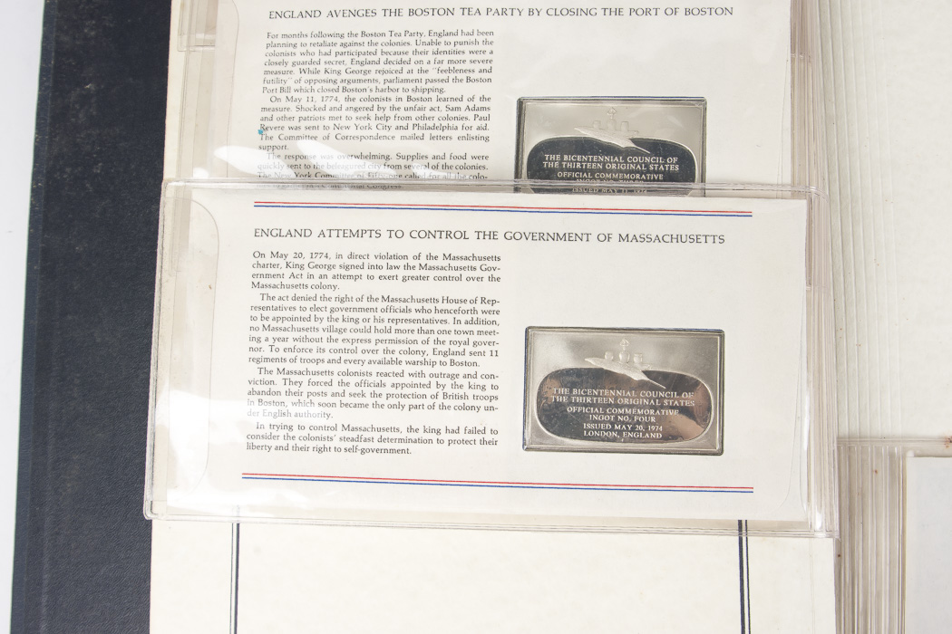 First Edition Sterling Silver Ingots of the Bicentennial Council of the Thirteen Original State