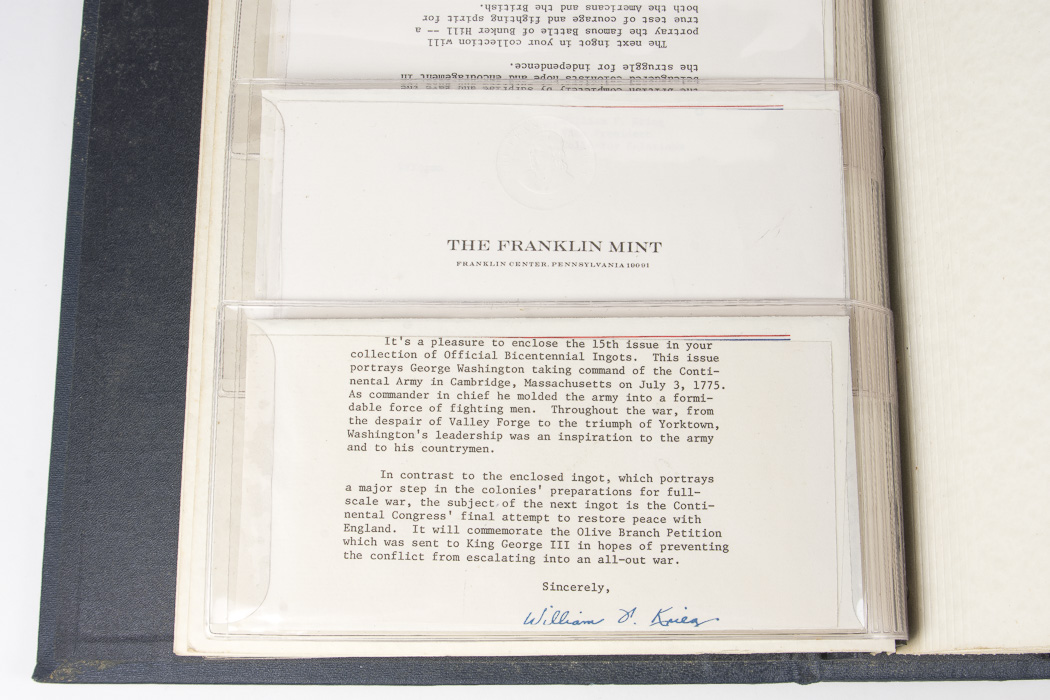 First Edition Sterling Silver Ingots of the Bicentennial Council of the Thirteen Original State