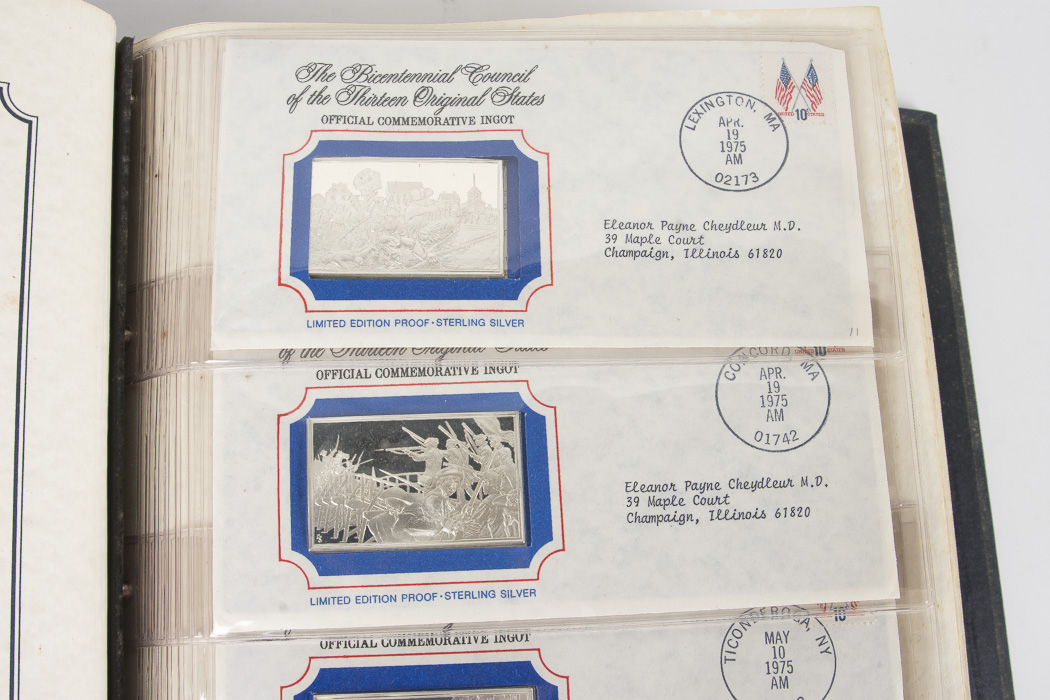 First Edition Sterling Silver Ingots of the Bicentennial Council of the Thirteen Original State
