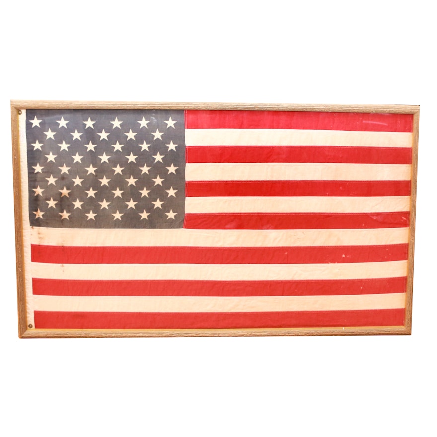 Vintage Framed American Flag