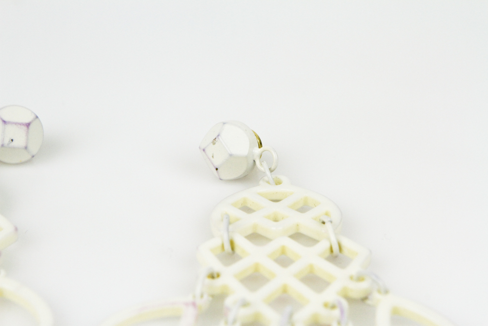 Tory Burch White Lace Chandelier Earrings