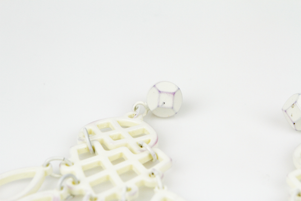 Tory Burch White Lace Chandelier Earrings