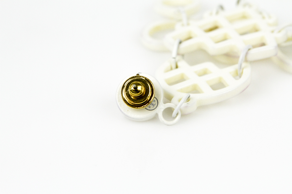 Tory Burch White Lace Chandelier Earrings