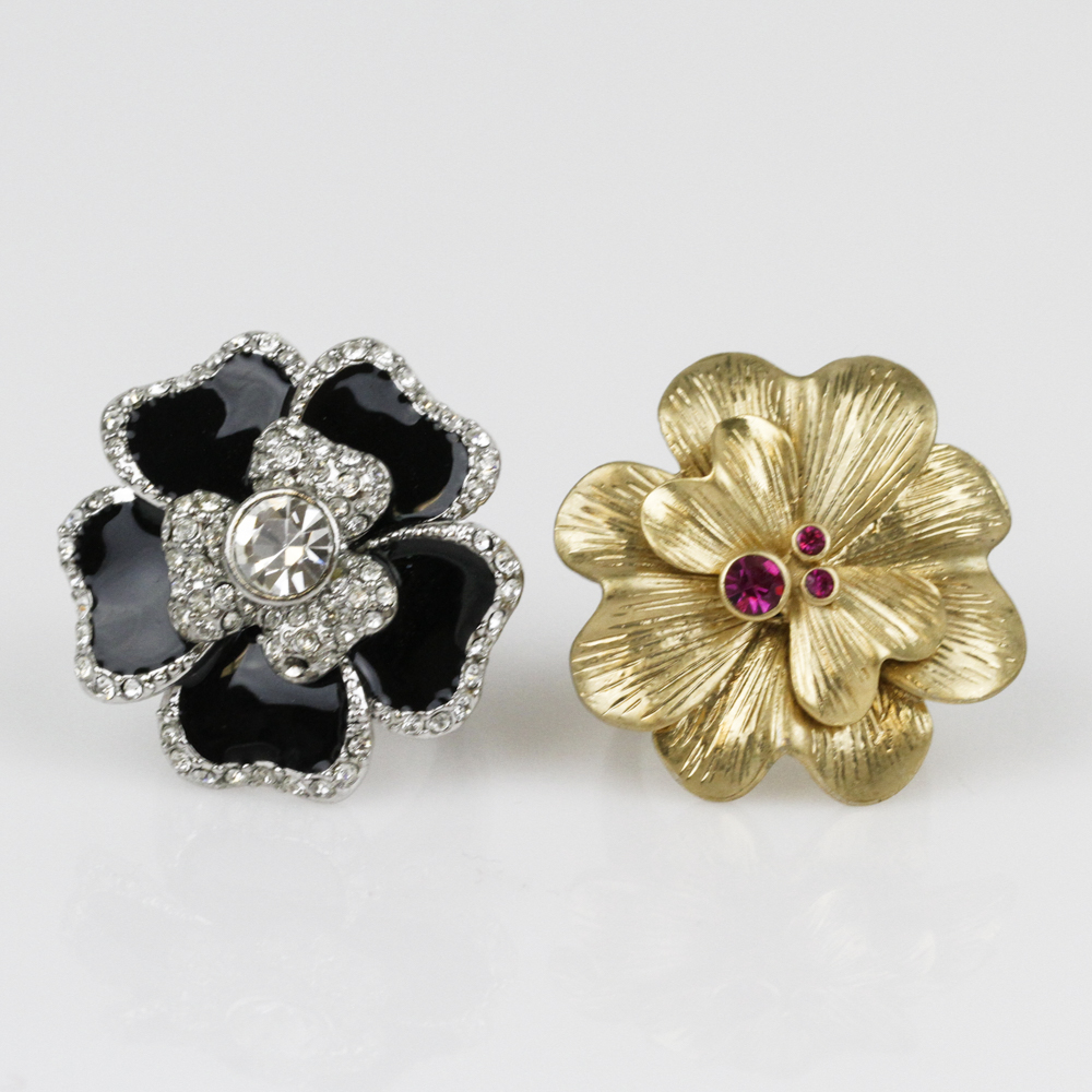 Pair of Lia Sophia Floral Statement Rings