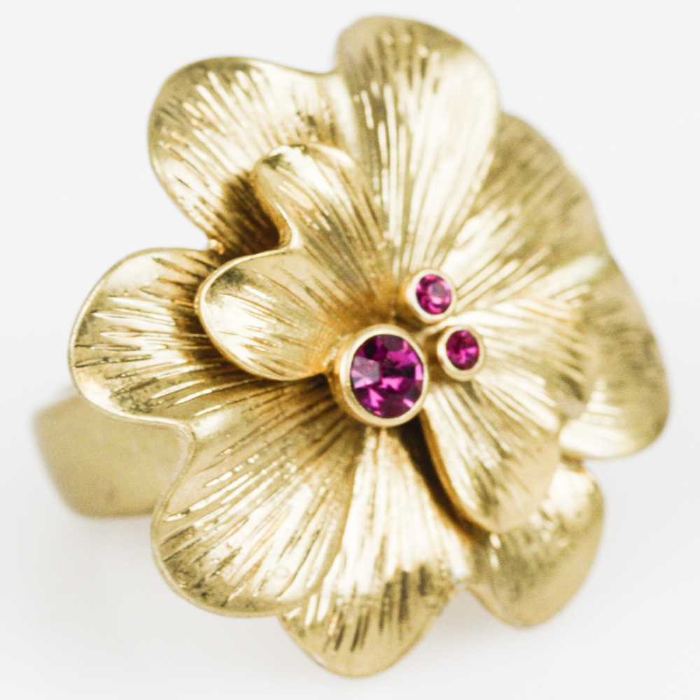 Pair of Lia Sophia Floral Statement Rings