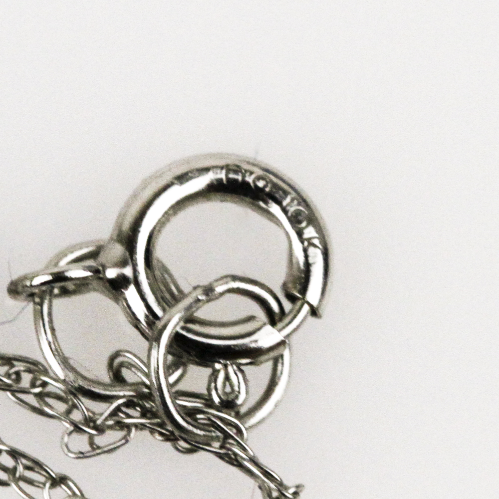 10K White Gold and Diamond "K" Pendant Necklace