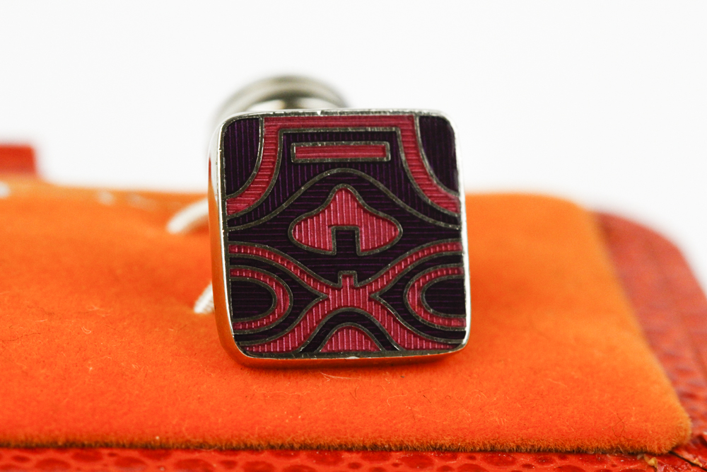 Etro Stainless Steel and Enamel Cufflinks