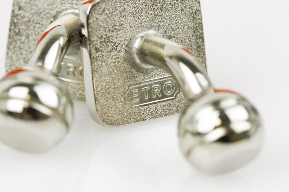 Etro Stainless Steel and Enamel Cufflinks