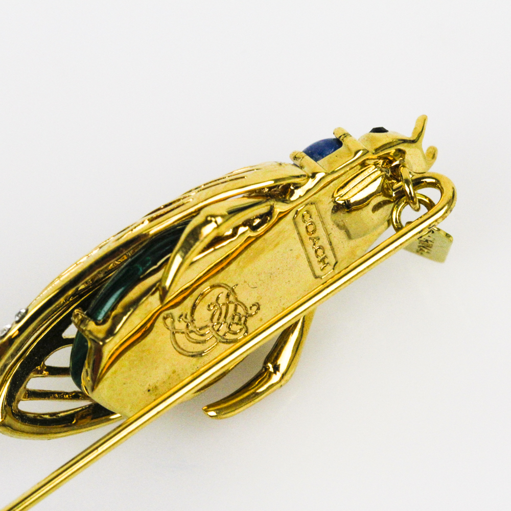 Coach and Tony Duquette Beetle Stick Pin with Semi-Precious Stones