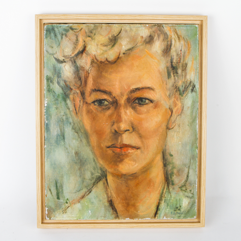 Oil on Canvas Portrait of Woman