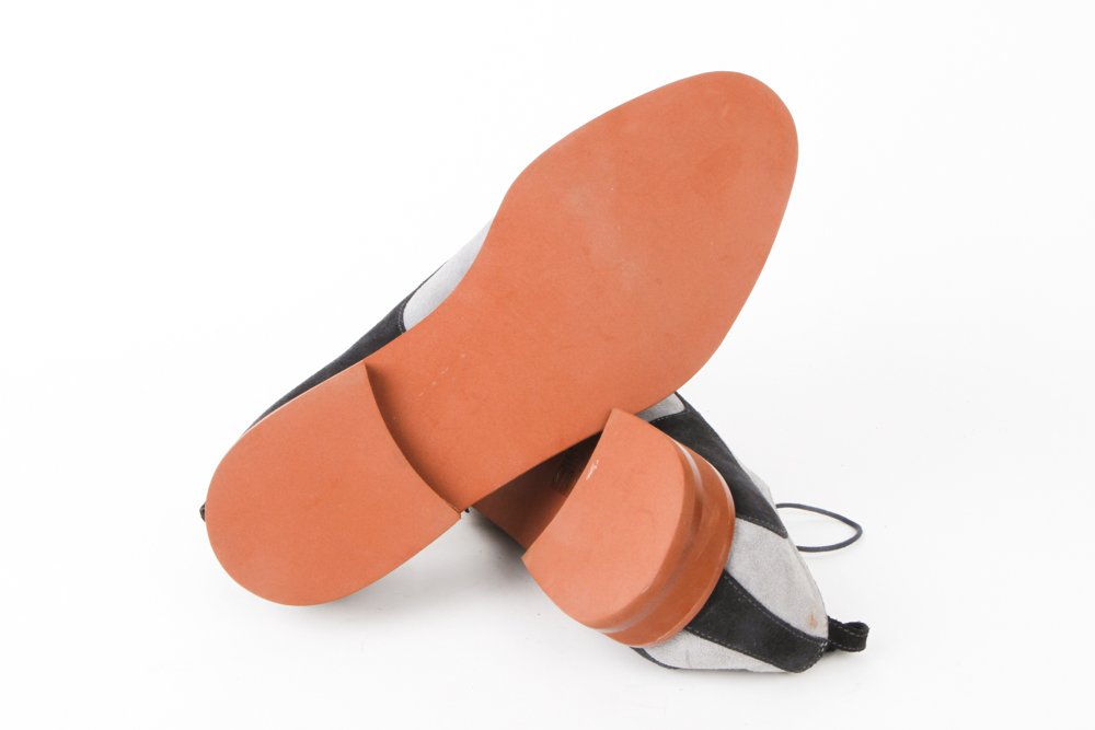 Men's Black Fleece by Thom Browne Blue Suede Saddle Oxford Shoes