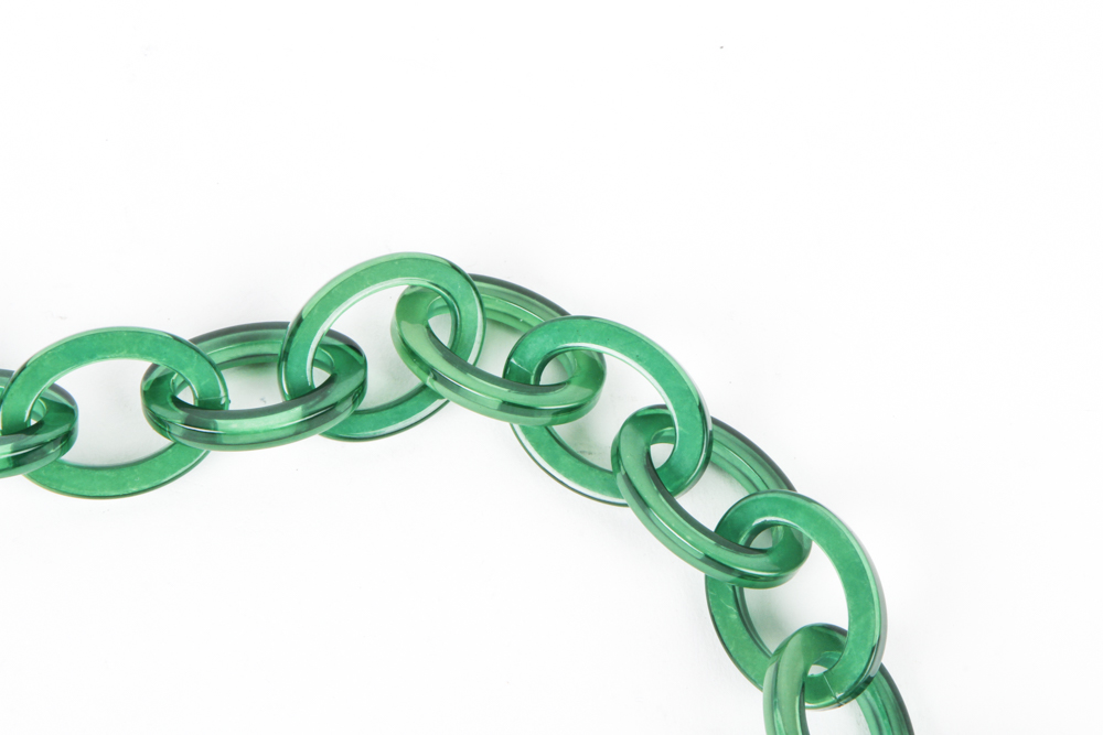 Green Lucite Link Necklace