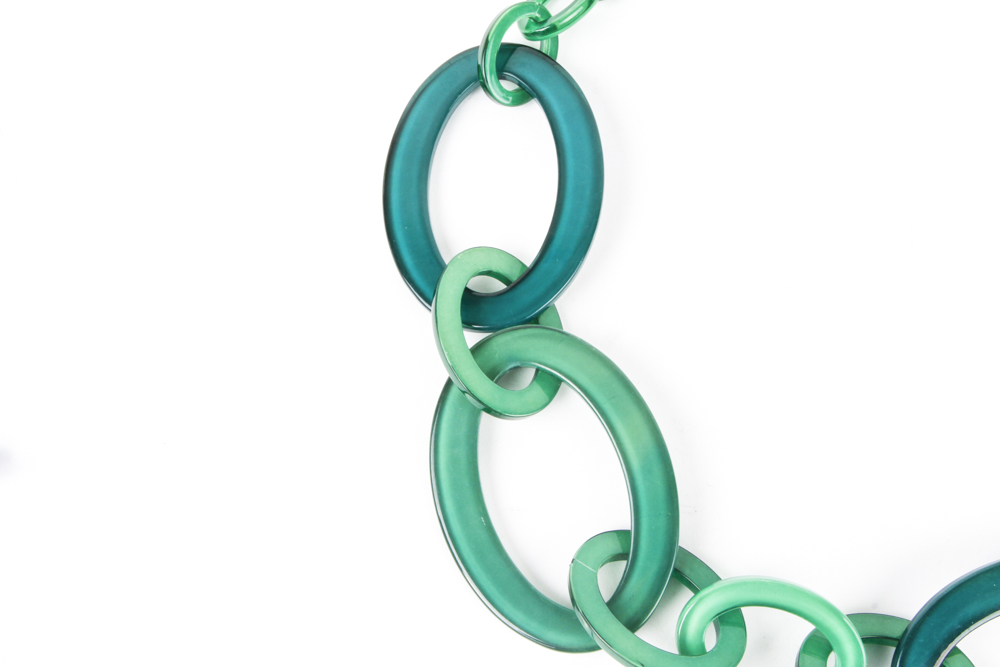 Green Lucite Link Necklace