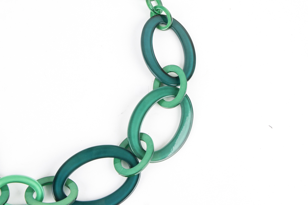 Green Lucite Link Necklace