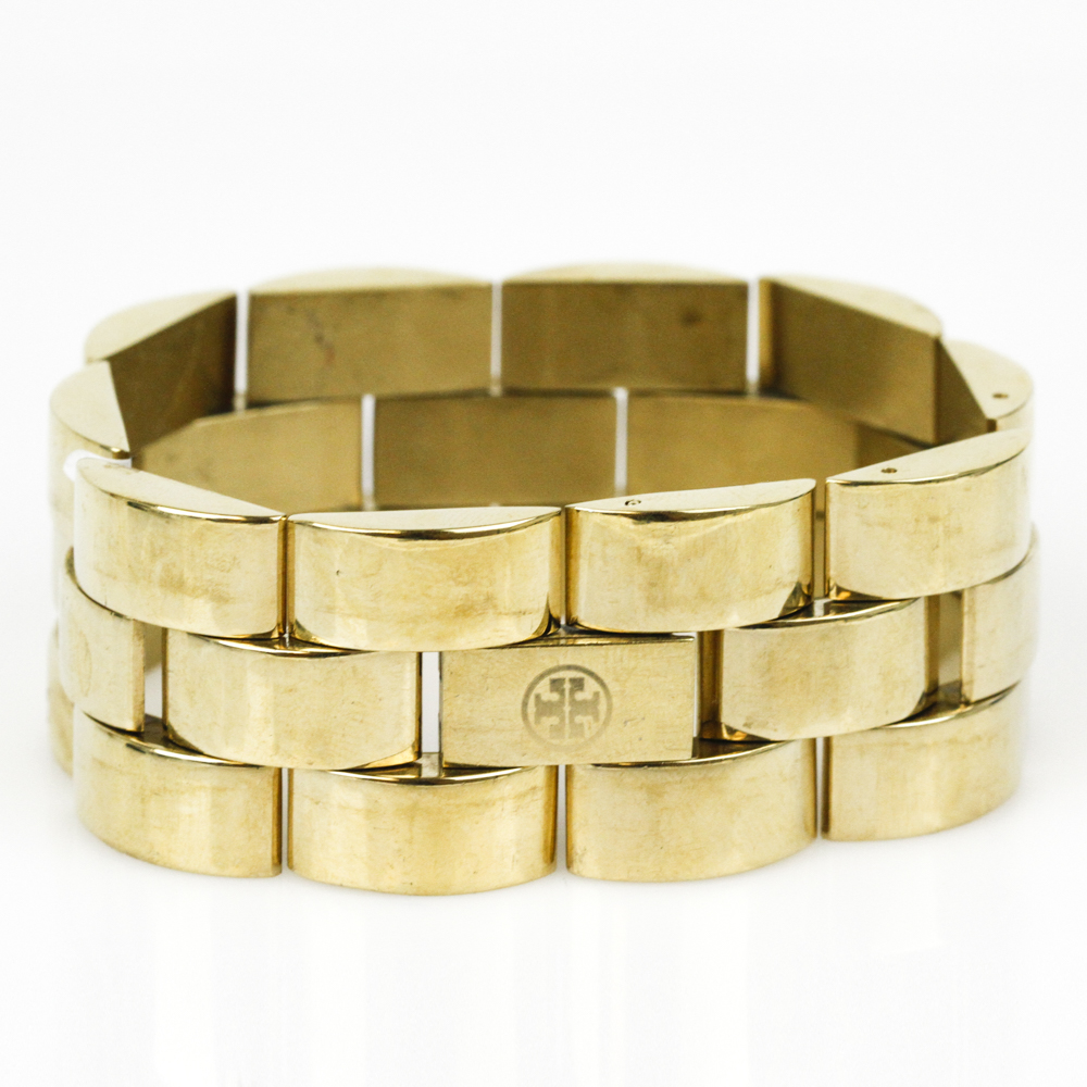 Tory Burch Gold Tone Chunky Watch Bracelet