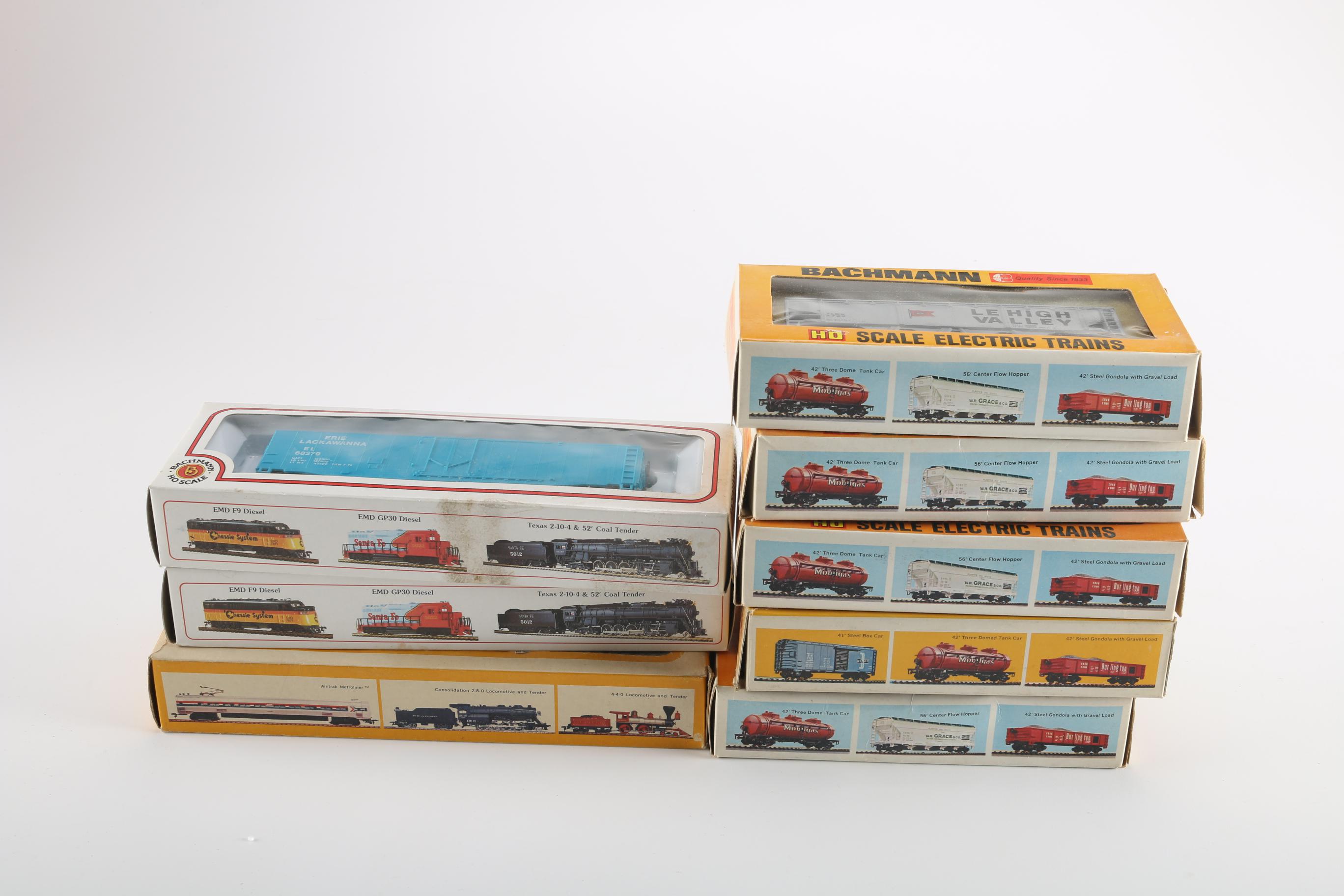 Collection of Bachman HO Scale Model Electric Train Cars