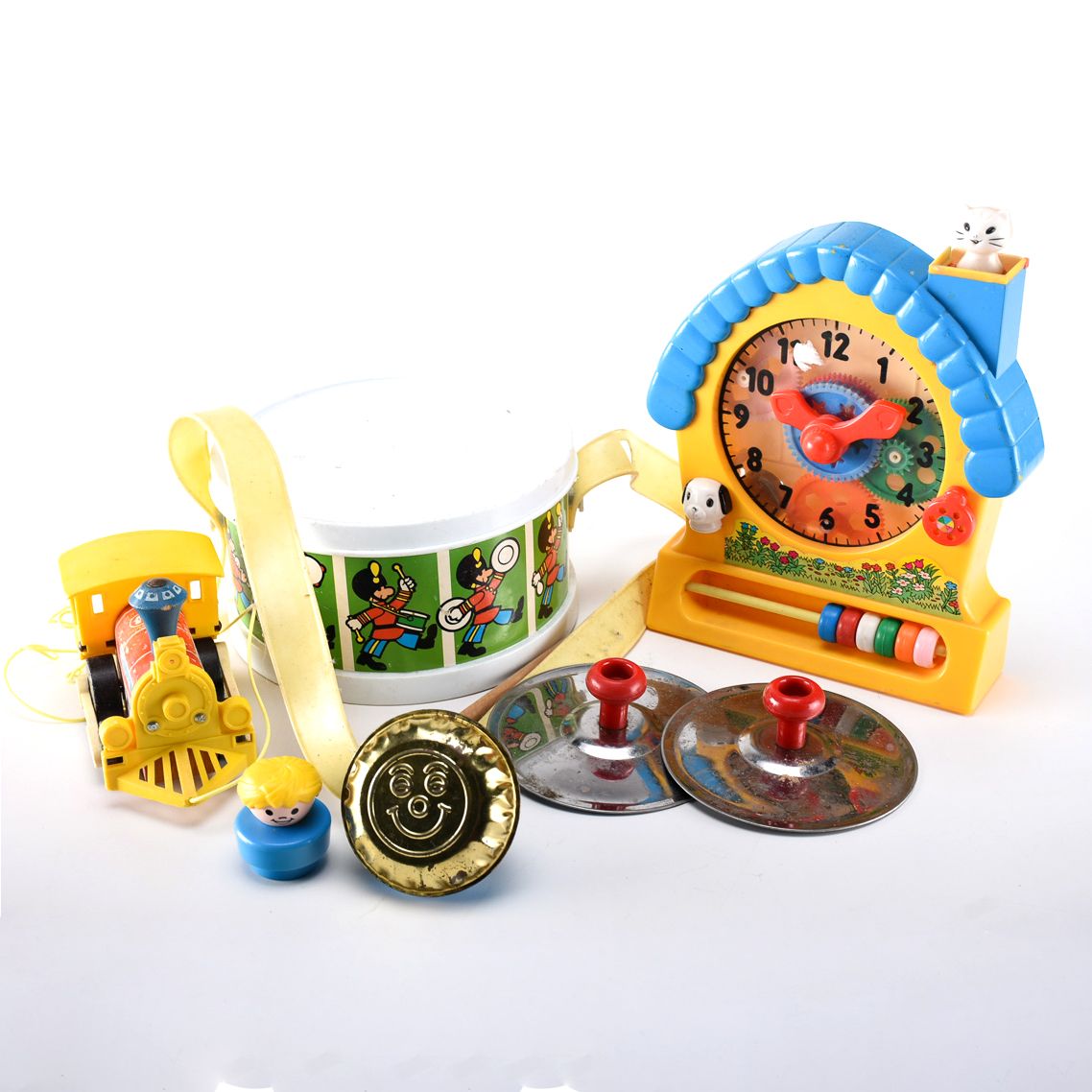 Vintage Plastic and Metal Toys Featuring Fischer Price