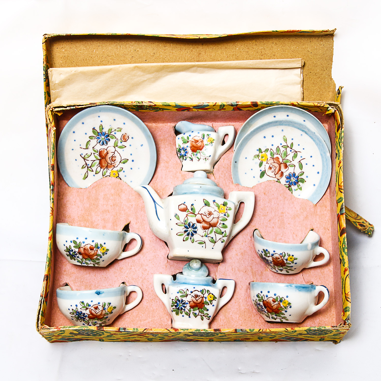 Antique Miniature Porcelain Tea Set