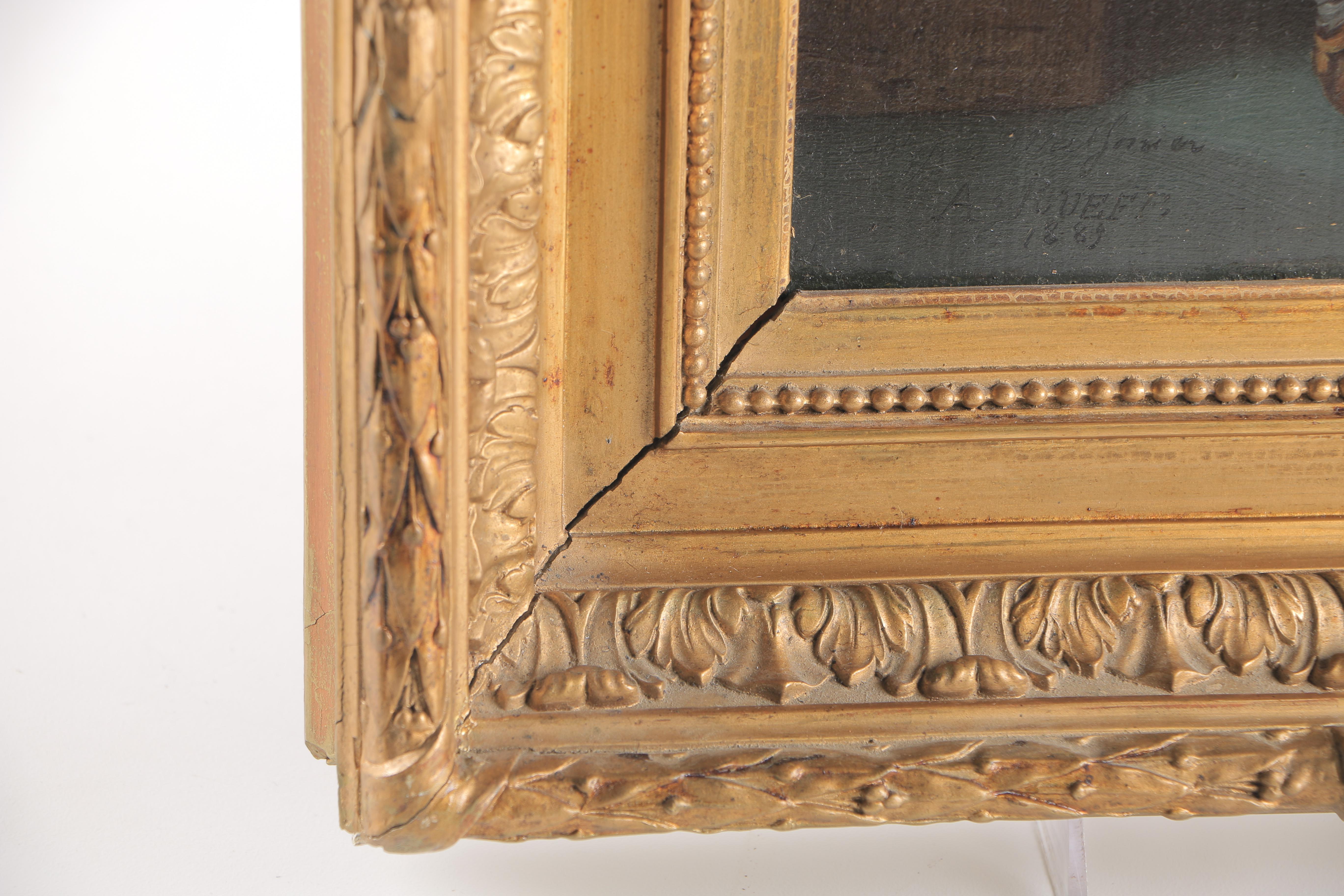 A. Rueff Oil Painting on Board After "A Standing Cavalier Holding a Halberd"