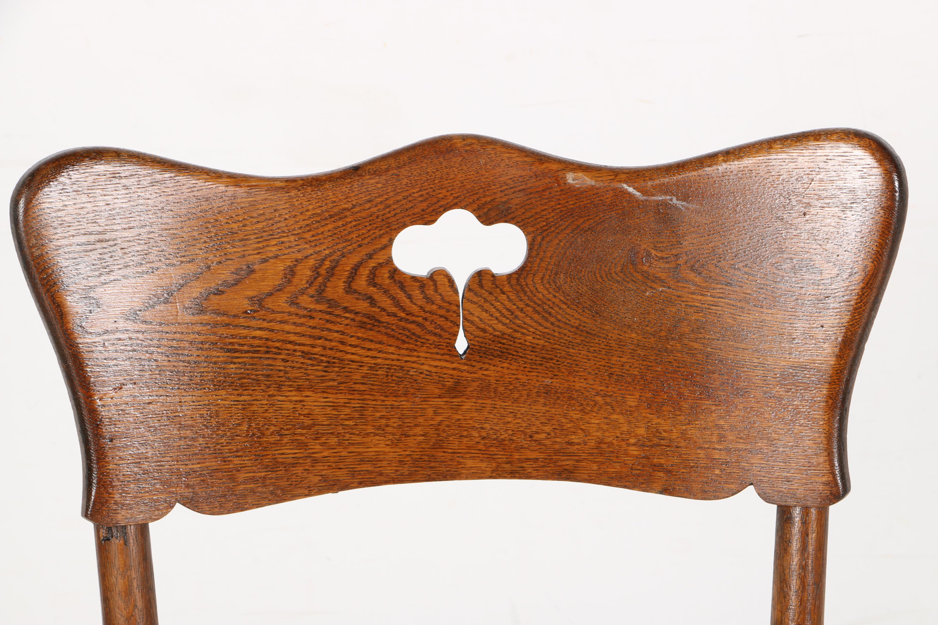 Tall Craftsman Style Wooden Chair