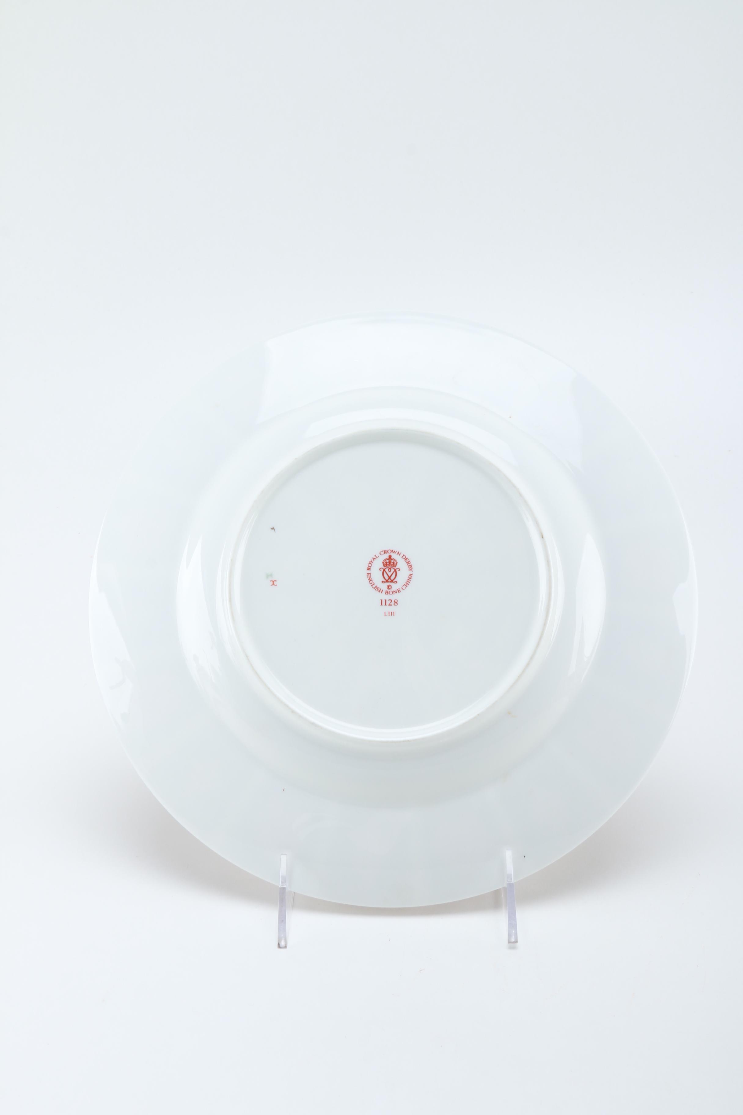 Three English Royal Crown Derby "Old Imari" China Plates