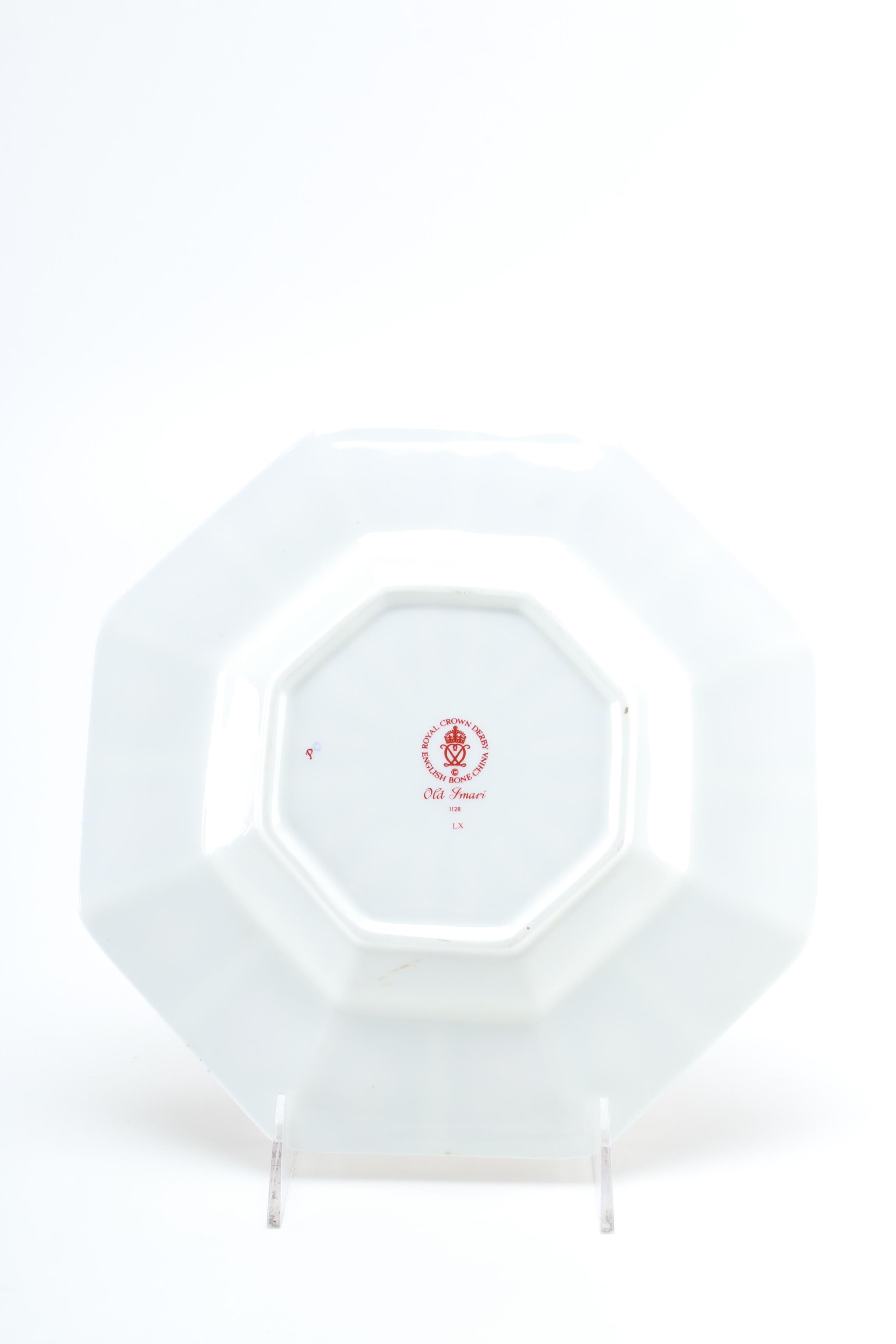 Three English Royal Crown Derby "Old Imari" China Plates