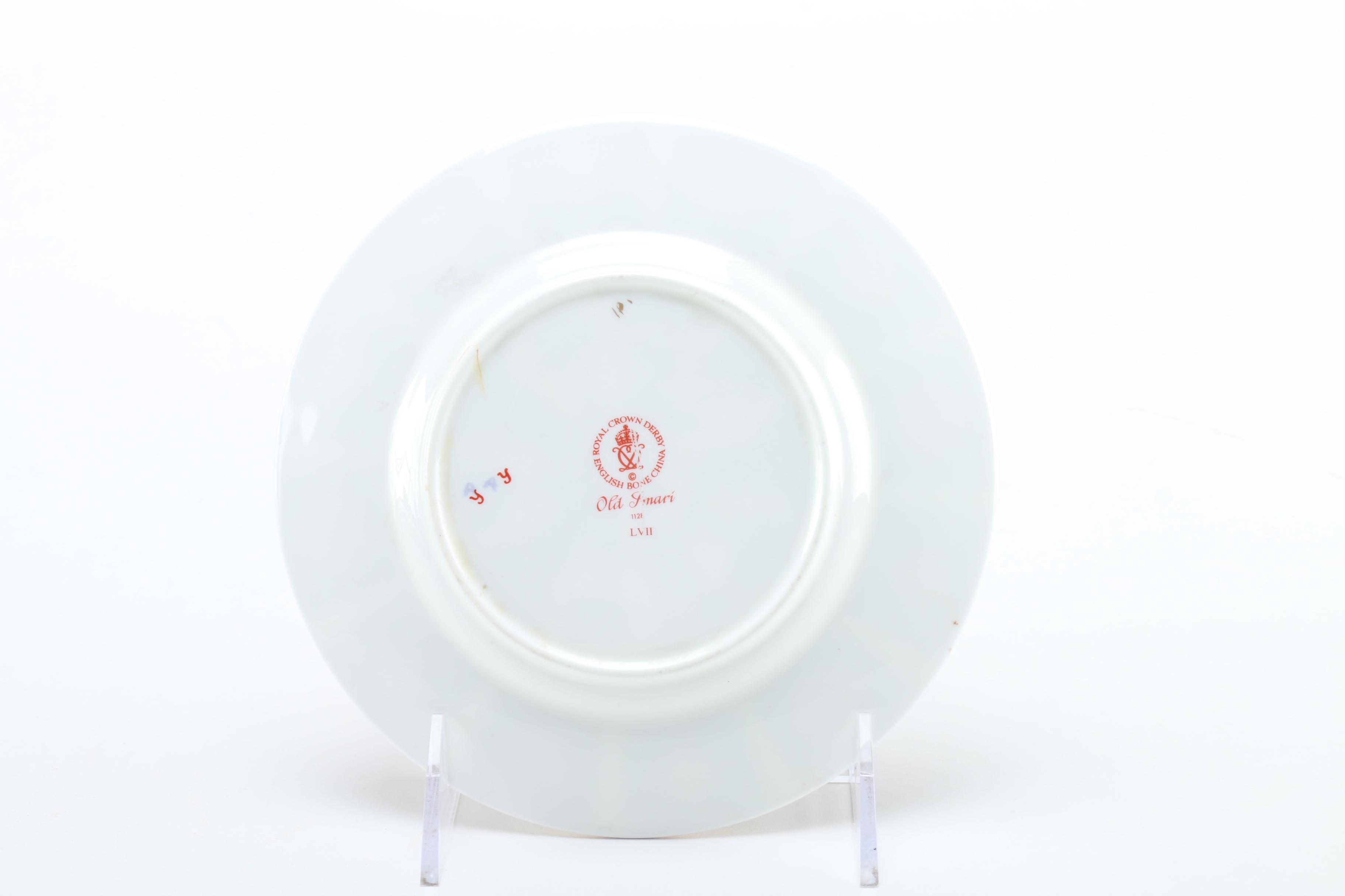 Three English Royal Crown Derby "Old Imari" China Plates