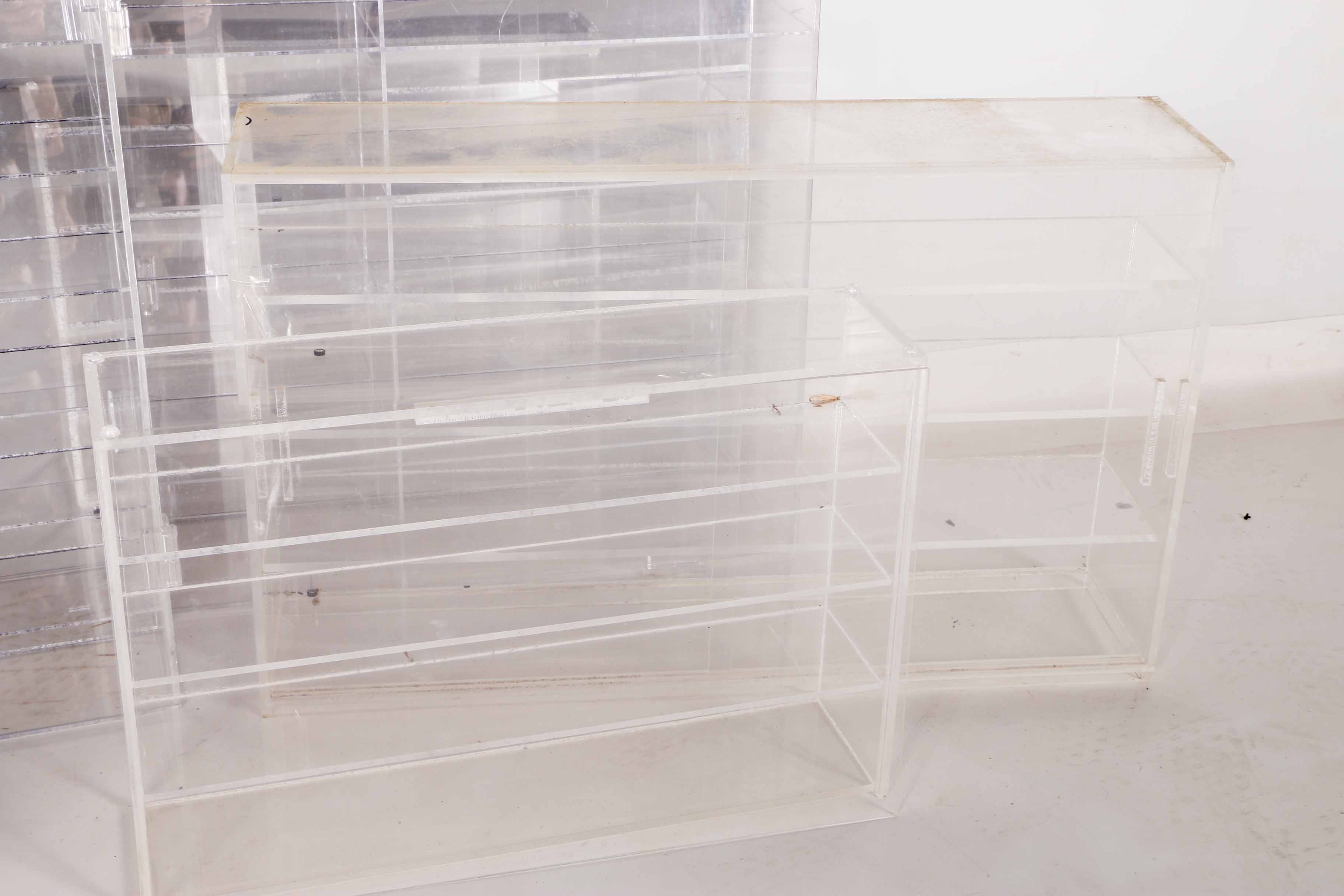 Assortment of Clear Plastic Display Cases